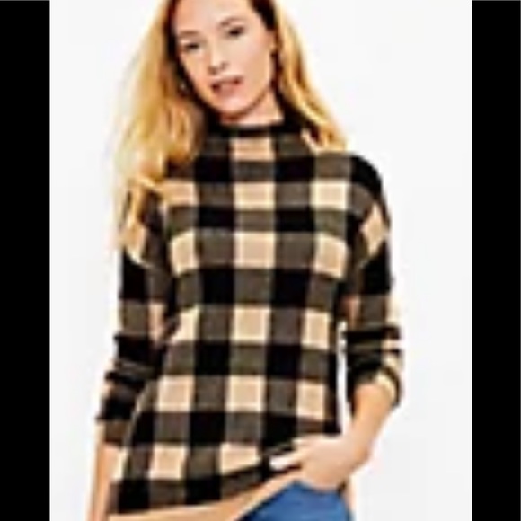 Loft Buffalo Plaid Turtleneck Tunic 